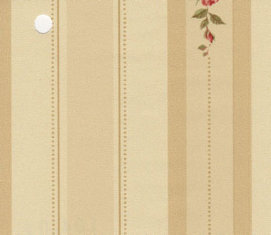 Dollhouse Miniature Pre-pasted Wallpaper, Red Rose Stripe